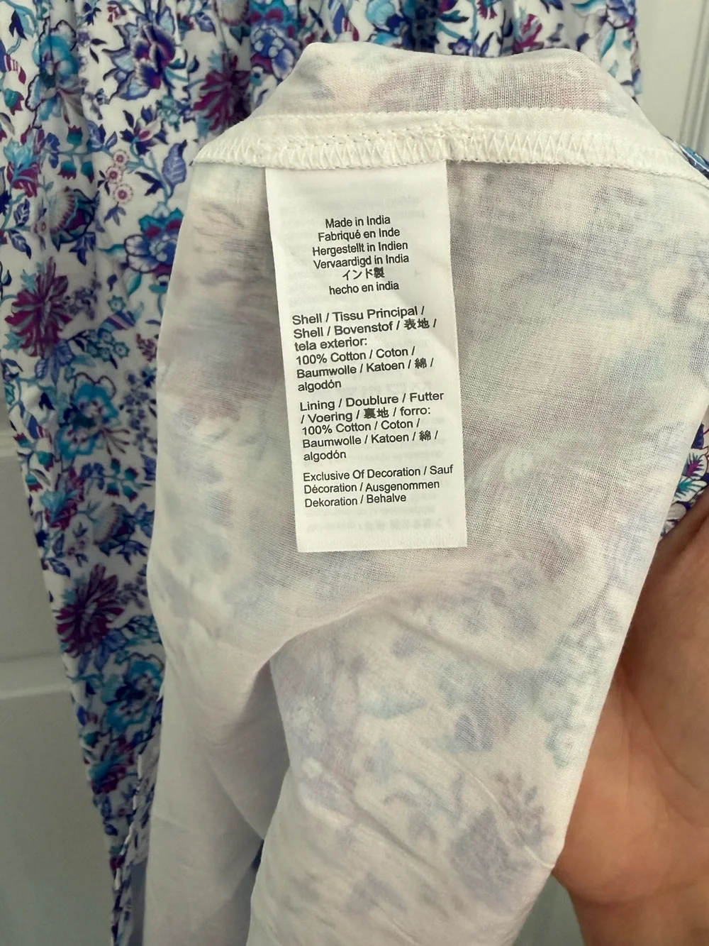 J.CREW Smocked Sundress in Liberty Christelle White Fabric XXS Organic Cotton